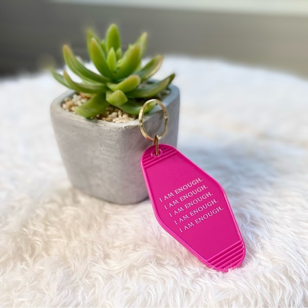 Retro Motel Keychain-I am enough